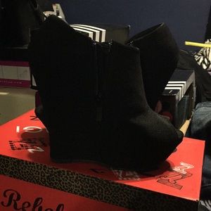 COPY - Dots peep toe wedge booties size 8 worn once